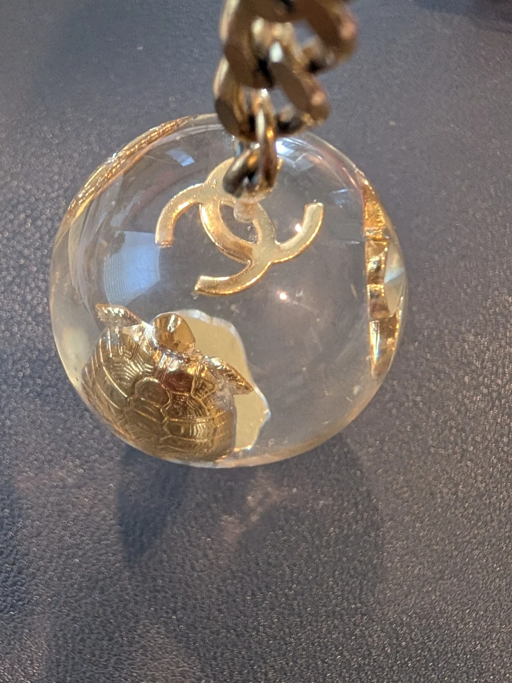 Chanel Vintage Iconic Lucite Ball Keychain